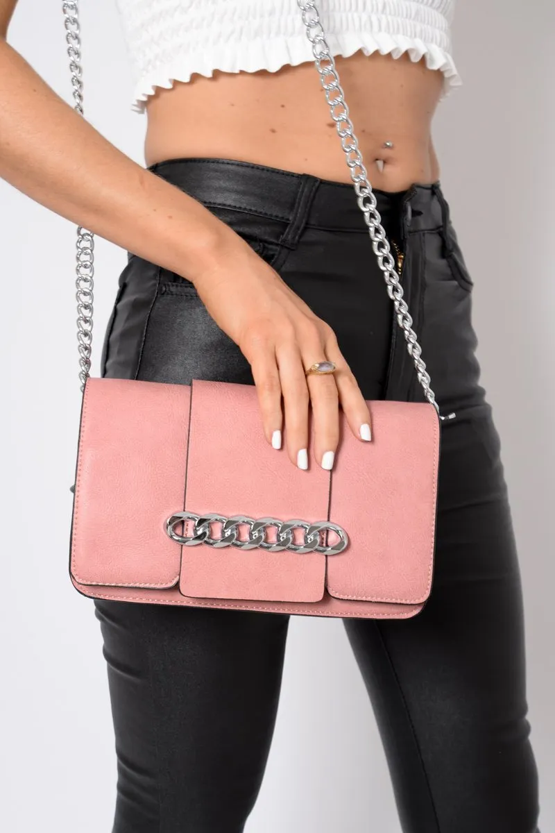 Pink Chain Front Shoulder Bag - Layal