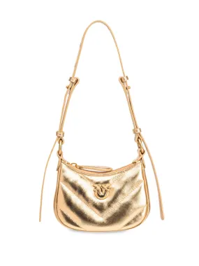 PINKO Half moon wrinkled bag - Gold