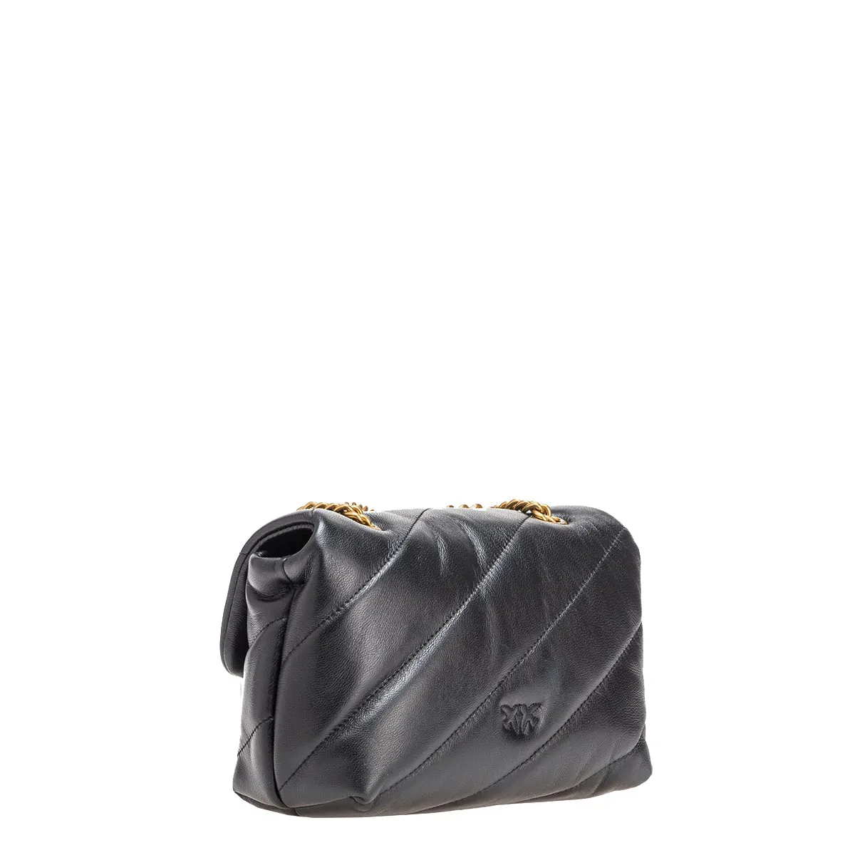 Pinko - Mini Borsa a tracolla Love Puff Maxi Quilt Nero Antique Gold - 100039A0F2 - NERO-ANTIQUE/GOLD