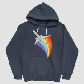 Plane Flying Rainbow - Pullover Hoody