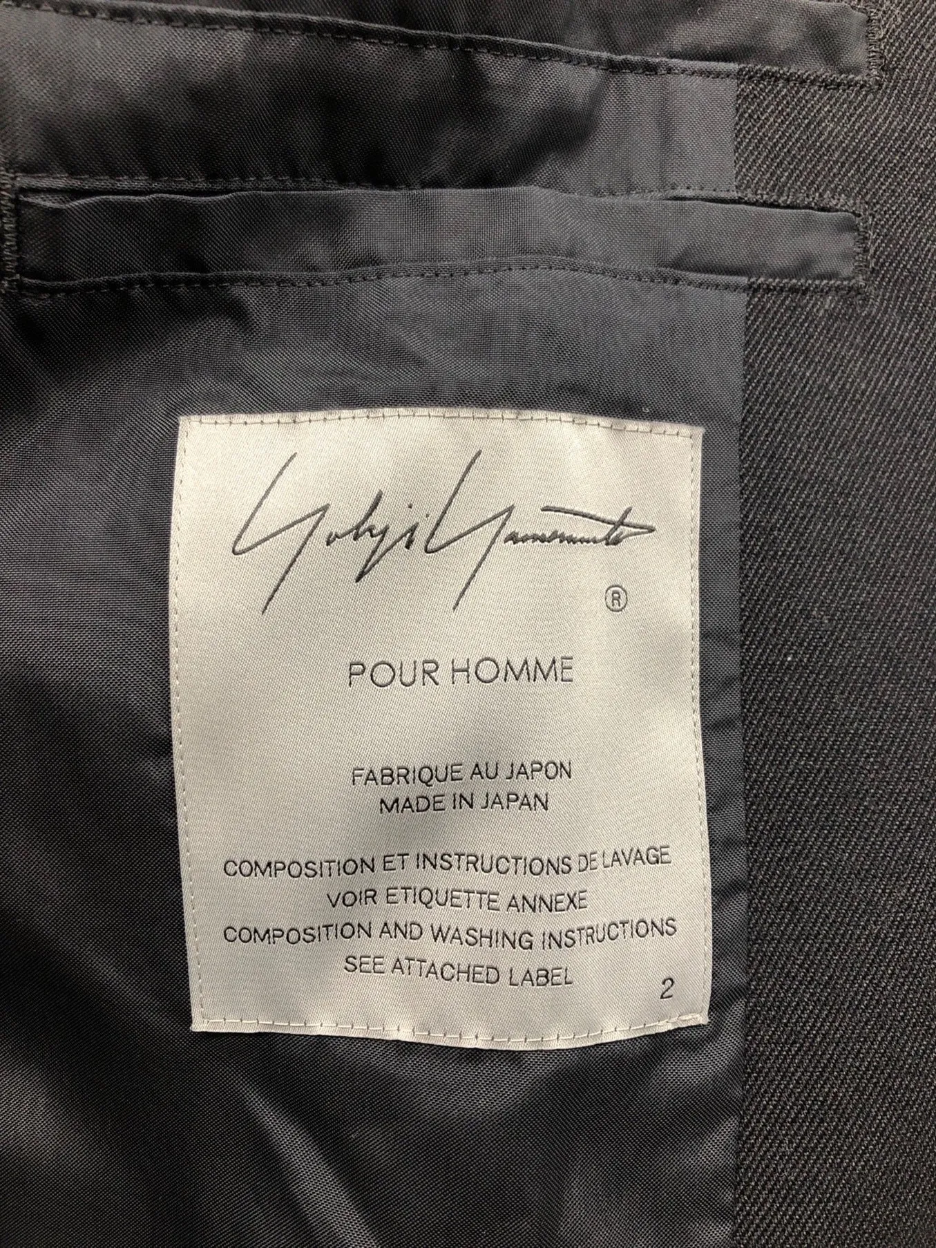 [Pre-owned] YOHJI YAMAMOTO MESSAGE PRINT ARMY GABARDINE CHEST CLOTH JACKET HX-J31-117