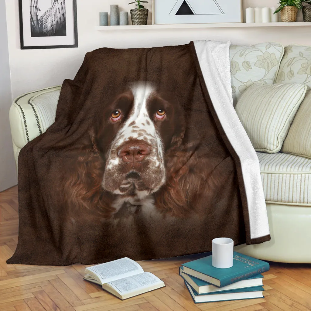 Premium Blanket English Springer Spaniel Face Hair