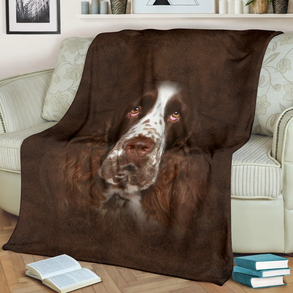 Premium Blanket English Springer Spaniel Face Hair