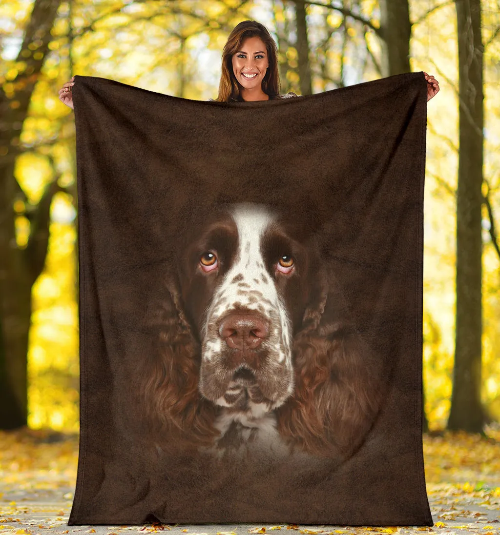 Premium Blanket English Springer Spaniel Face Hair