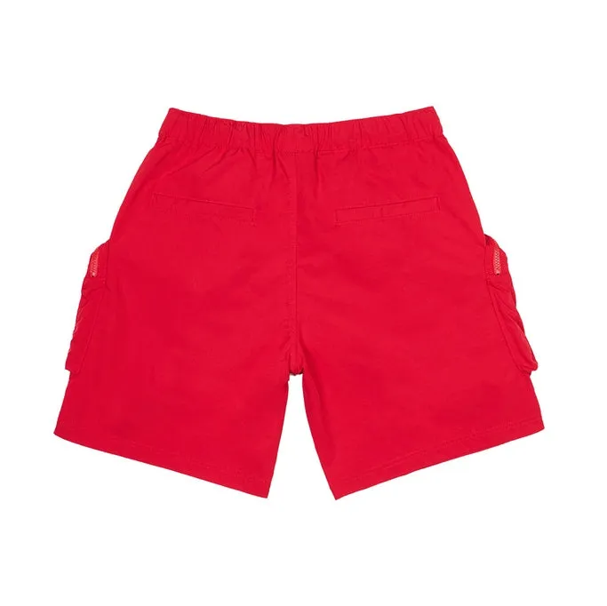 Printed Utility Lounge Windbreaker Shorts - Red