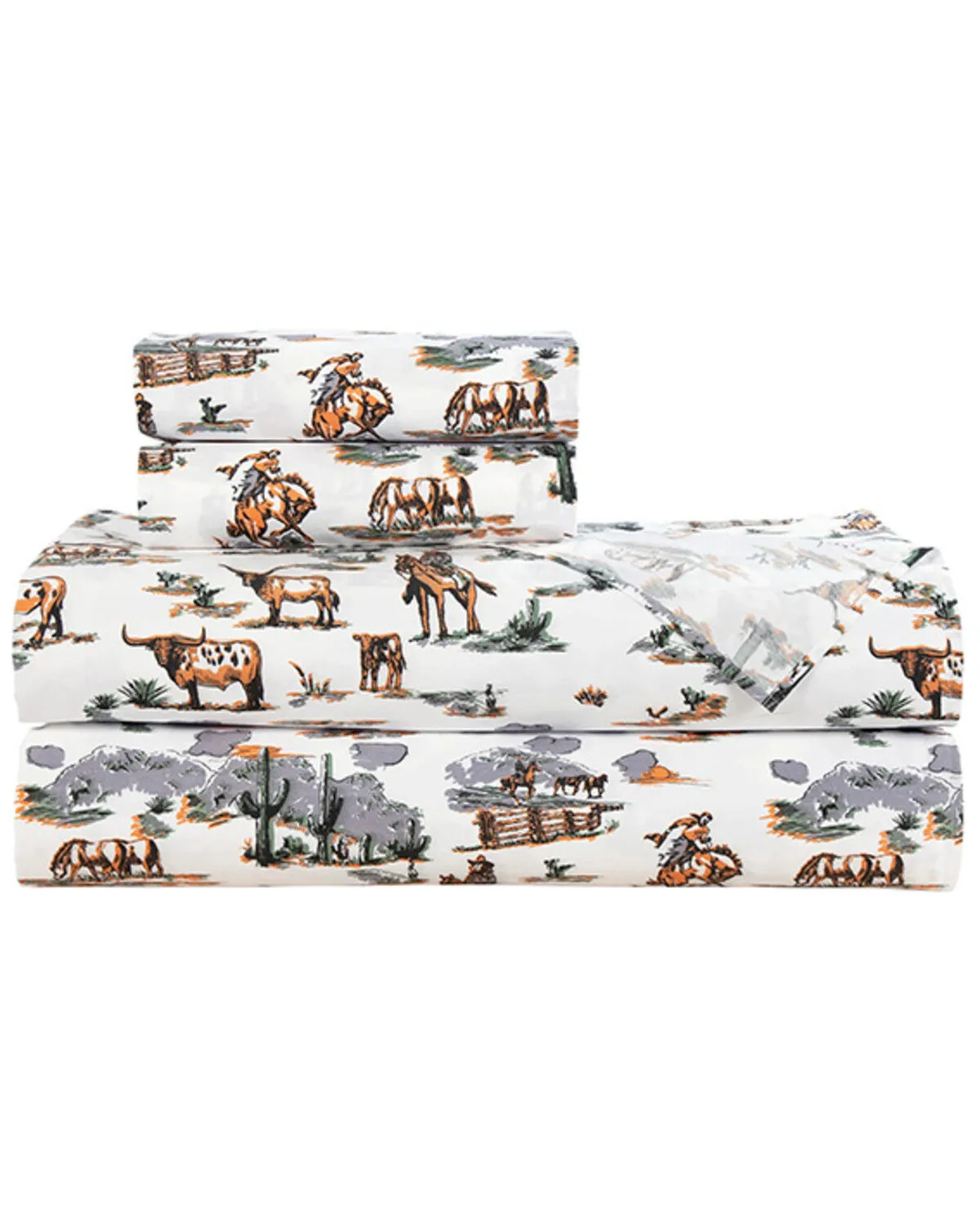 Product Name:  HiEnd Accents 200TC Cotton Ranch Life 4 Piece Sheet Set - King Size