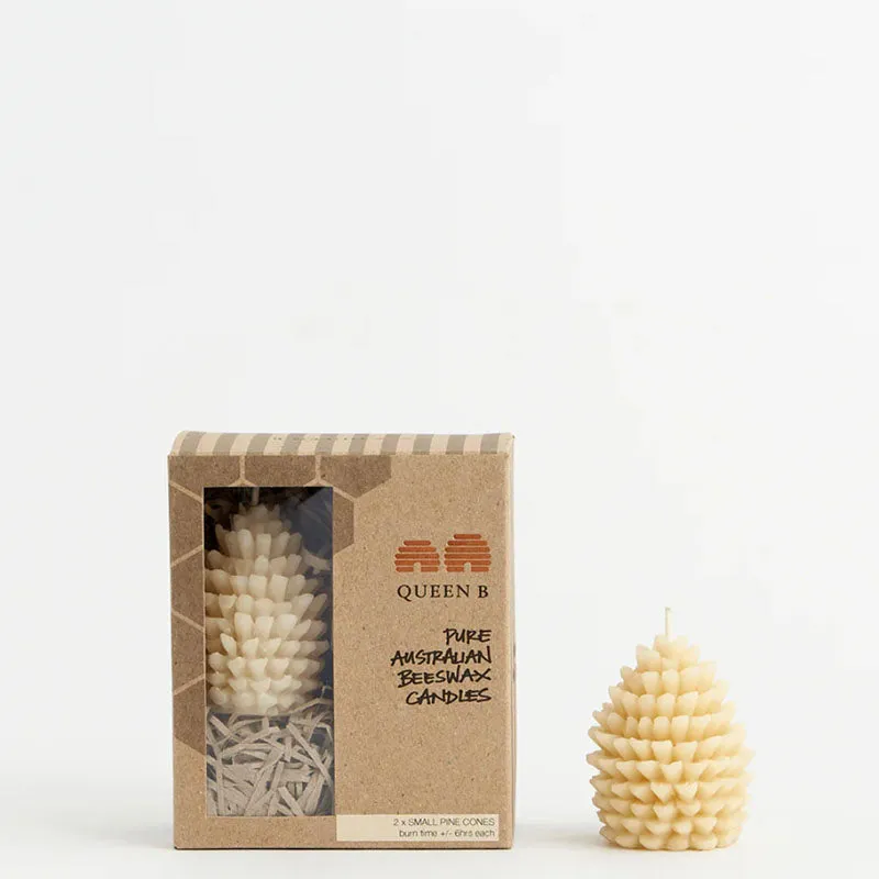 Queen B Small Pine Cones Beeswax Candles