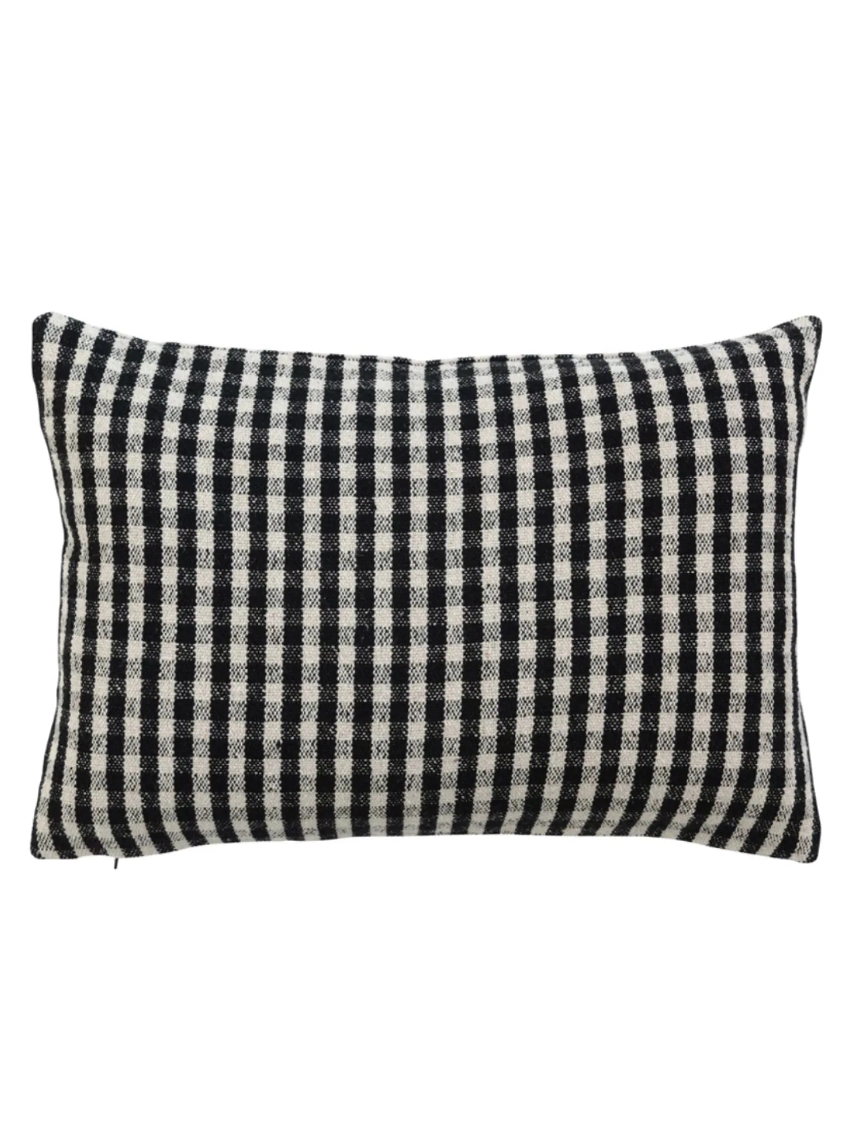 Recycled Cotton Blend Gingham Pillow