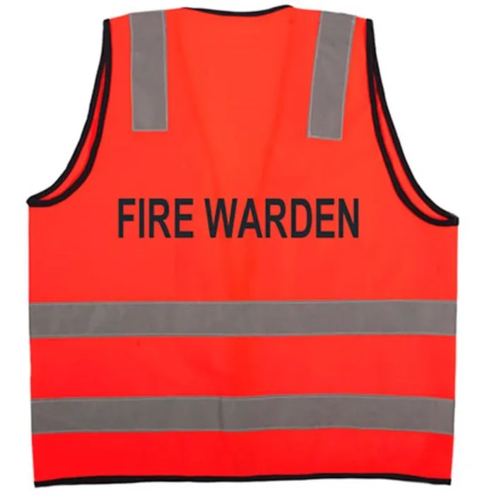 Red Fire Warden Vest with Reflectice Tape 'H