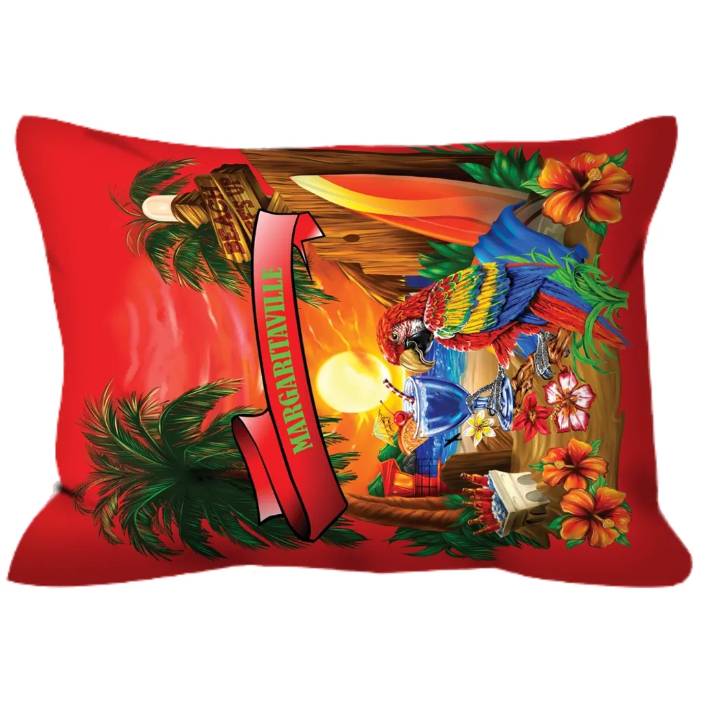 Red Margaritaville Parrot Outdoor Pillows