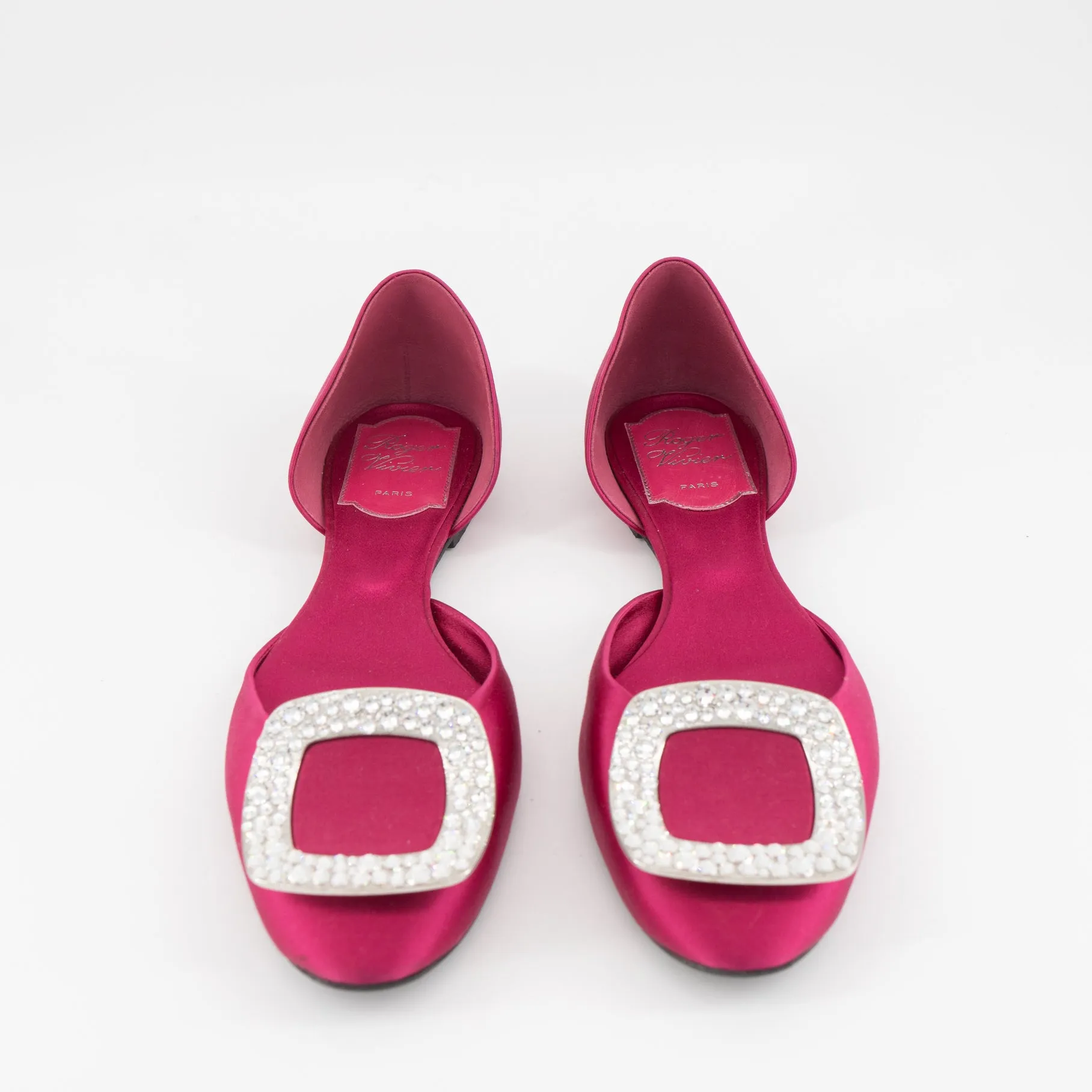 Roger Vivier Pink Ballerine Chips Crystal Flats POP