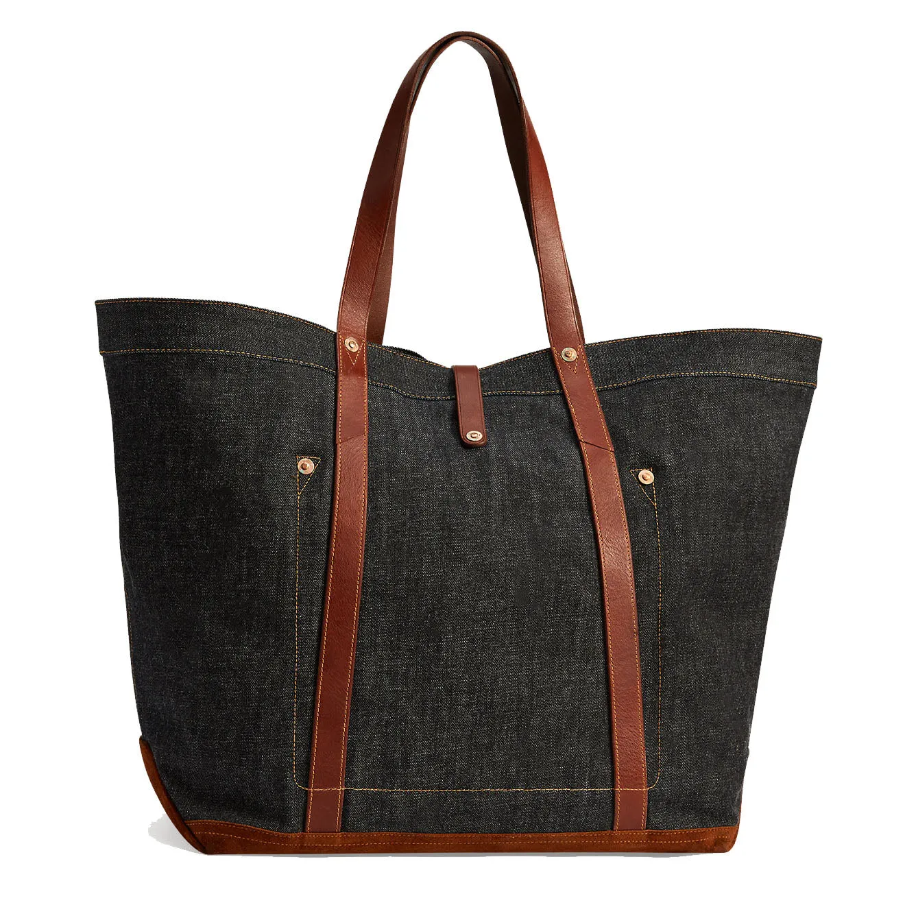 RRL by Ralph Lauren Leather-Trim Denim Tote Indigo