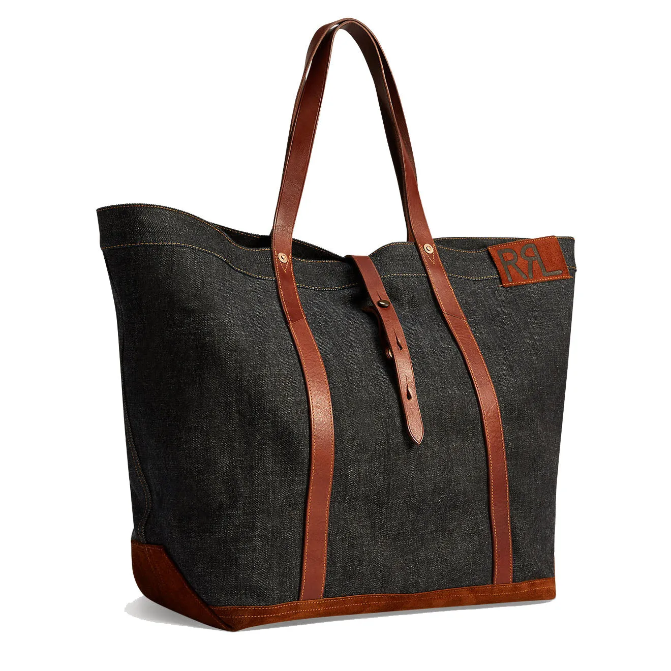 RRL by Ralph Lauren Leather-Trim Denim Tote Indigo