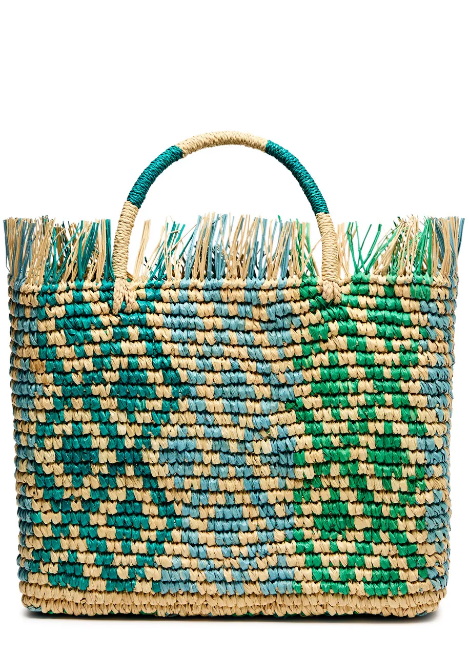 SENSI STUDIO Canasta fringed woven straw tote  -                         -                     -                