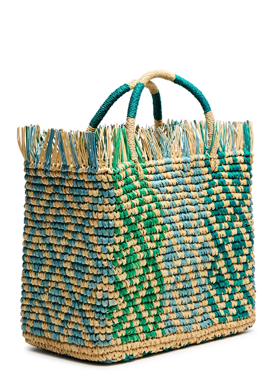 SENSI STUDIO Canasta fringed woven straw tote  -                         -                     -                