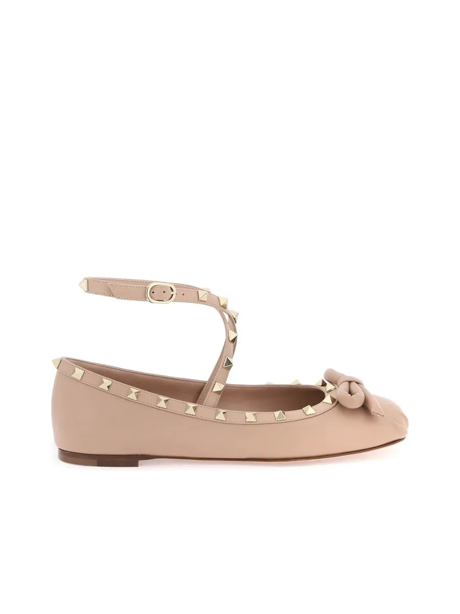 Silk Rockstud Ballet Flats