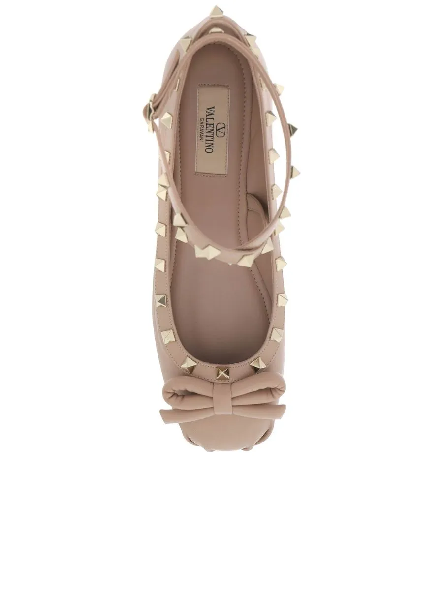 Silk Rockstud Ballet Flats