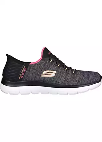 Skechers Ladies Black Slip-ins Summits Dazzling Haze Trainers | Kaleidoscope