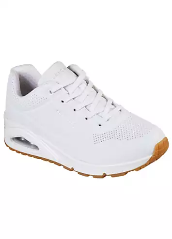 Skechers Wide Fit Uno Durabuck Lace Up Fashion Trainers