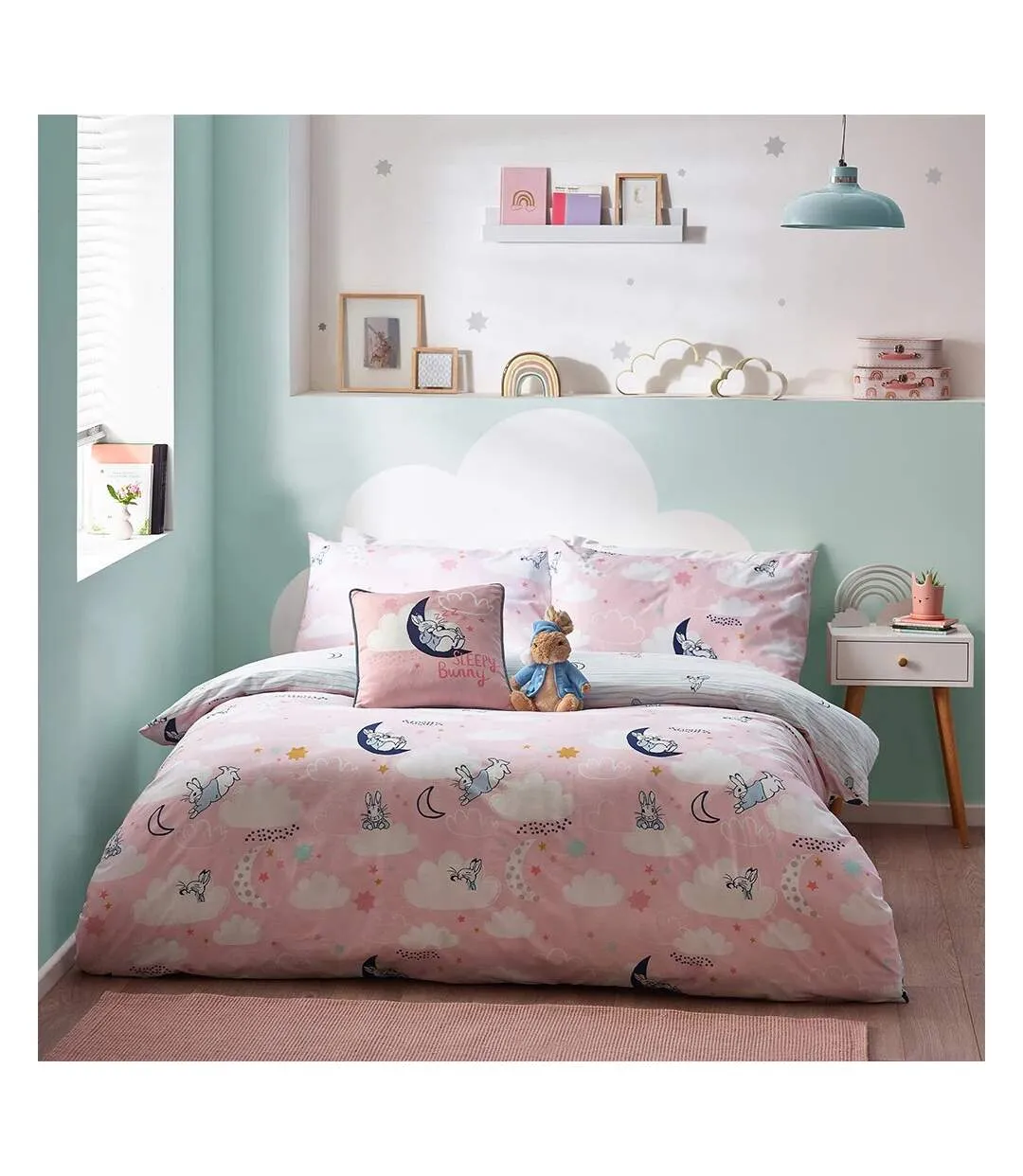 Sleepy head duvet cover set pink Peter Rabbit