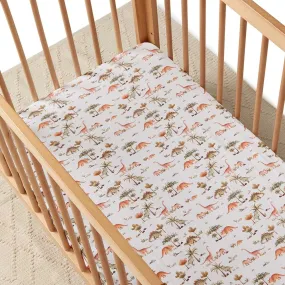 Snuggle Hunny Fitted Cot Sheet - Dino