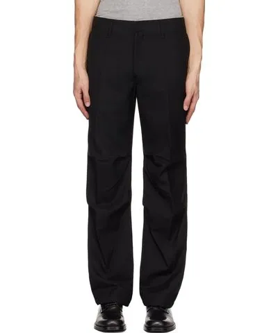 Solid Homme Black Tuck Trousers