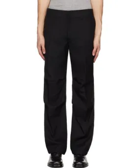 Solid Homme Black Tuck Trousers