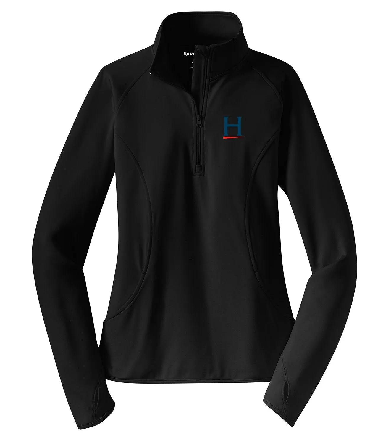 Sport-Tek Ladies Sport-Wick Stretch 1/2-Zip Pullover LST850 Black [Horton Group]