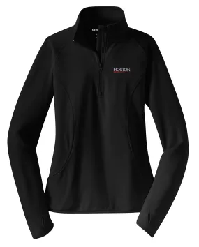 Sport-Tek Ladies Sport-Wick Stretch 1/2-Zip Pullover LST850 Black [Horton Group]