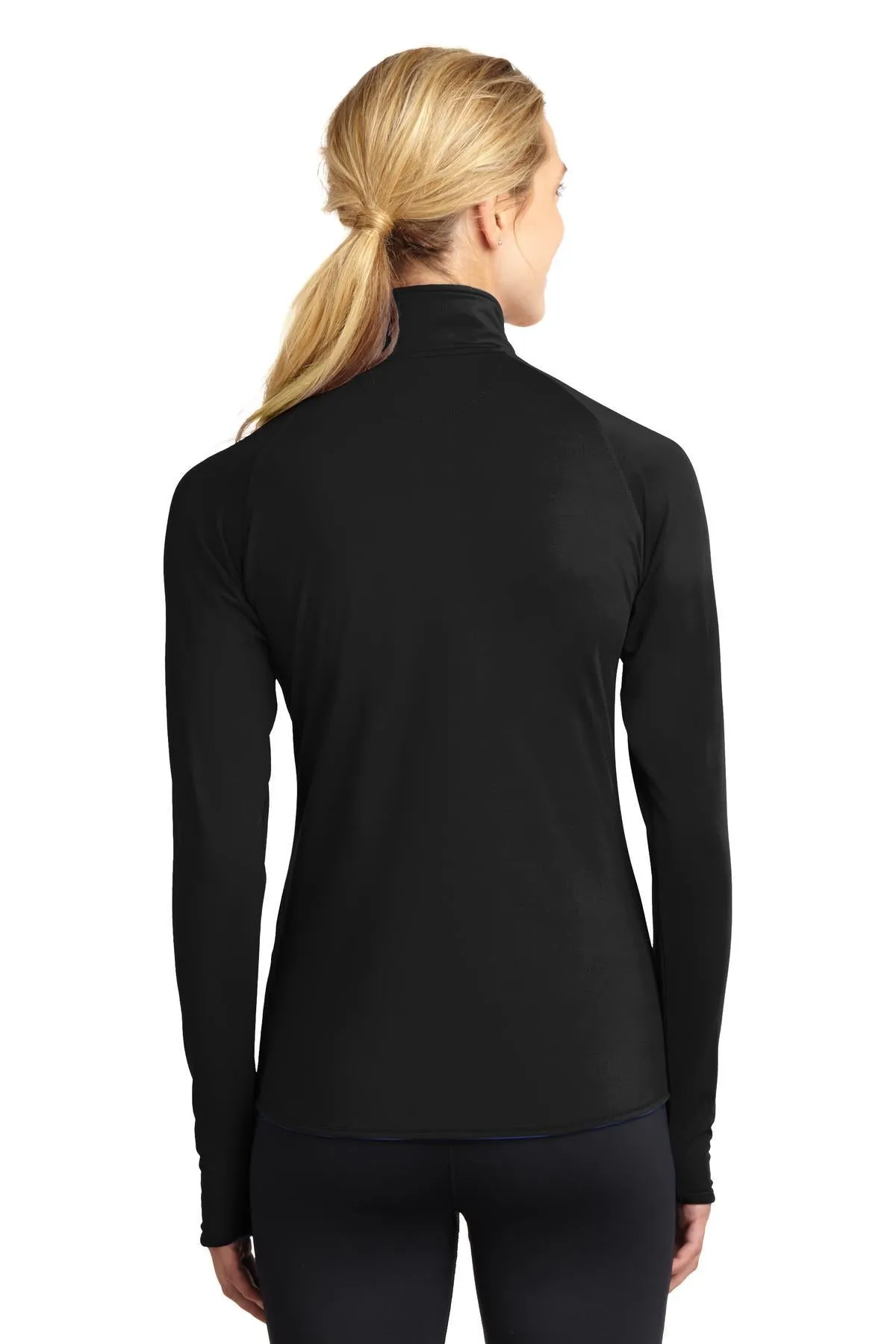 Sport-Tek Ladies Sport-Wick Stretch 1/2-Zip Pullover LST850 Black [Horton Group]