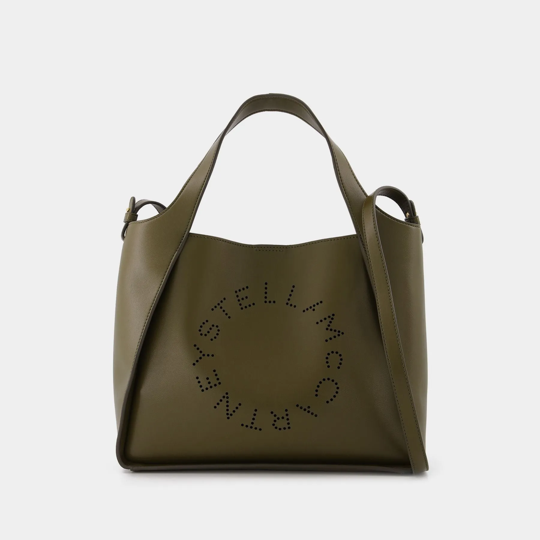 Stella McCartney  Tote Logo Crossbody in green synthetic leather