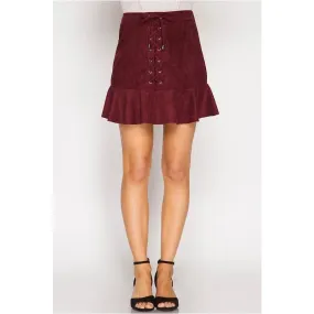 Stitched Up Suede Skirt