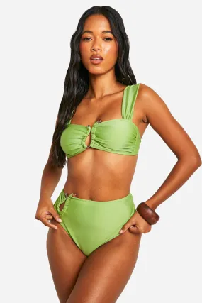 Stone Trim High Waisted Bikini Brief