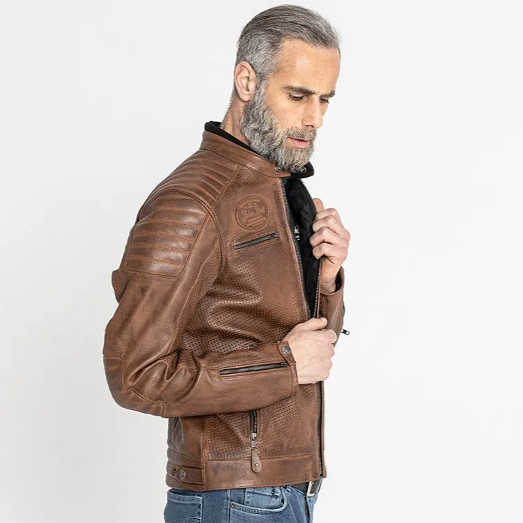 STORM LEATHER JACKET | TOBACCO