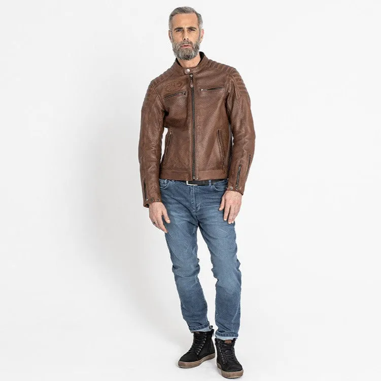 STORM LEATHER JACKET | TOBACCO