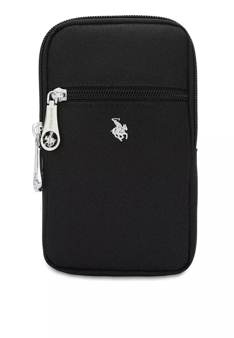 Swiss Polo Travel Zip Pouch / Belt Bag - Black