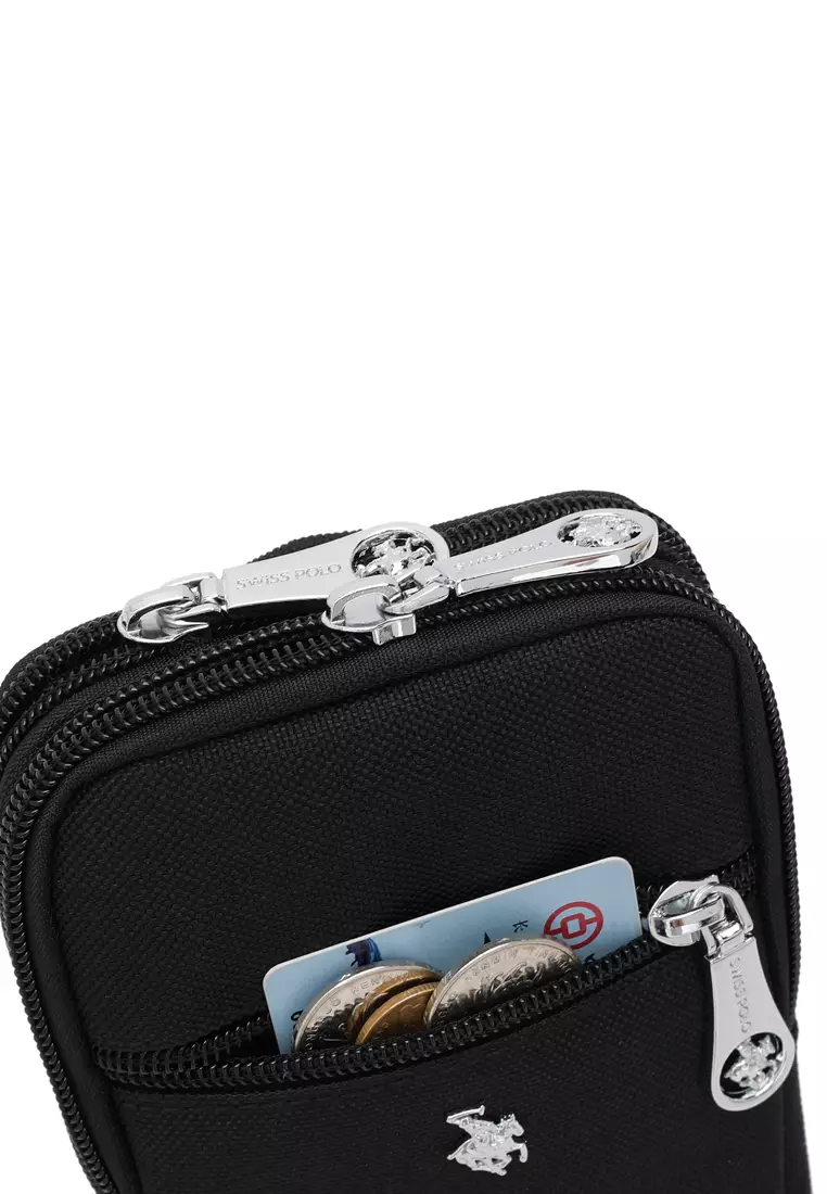 Swiss Polo Travel Zip Pouch / Belt Bag - Black