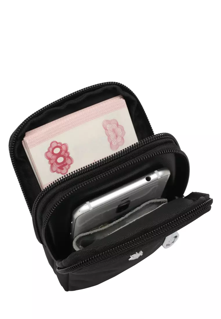 Swiss Polo Travel Zip Pouch / Belt Bag - Black