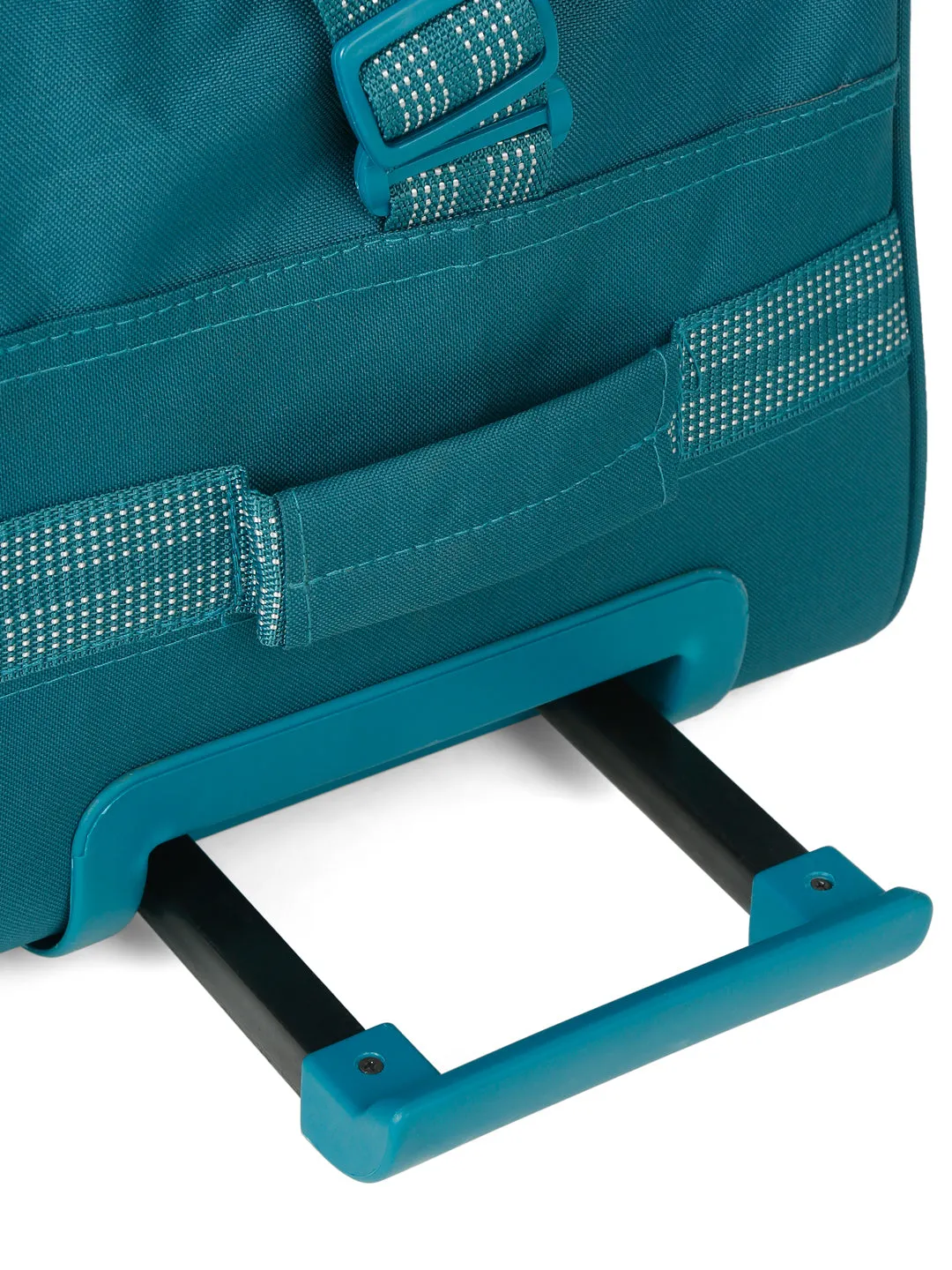 Teal Printed Large Duffle Trolley Bag