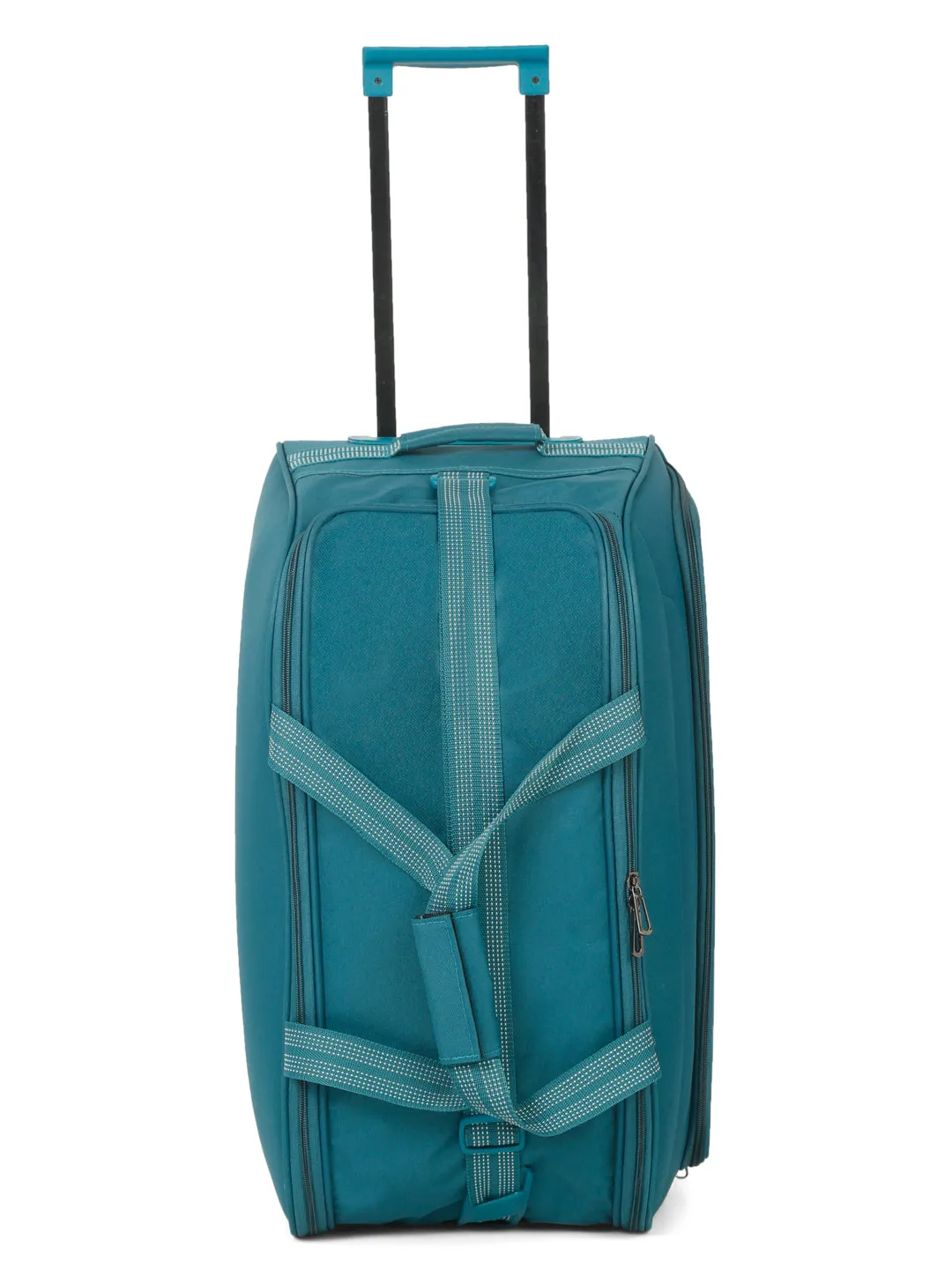 Teal Printed Large Duffle Trolley Bag