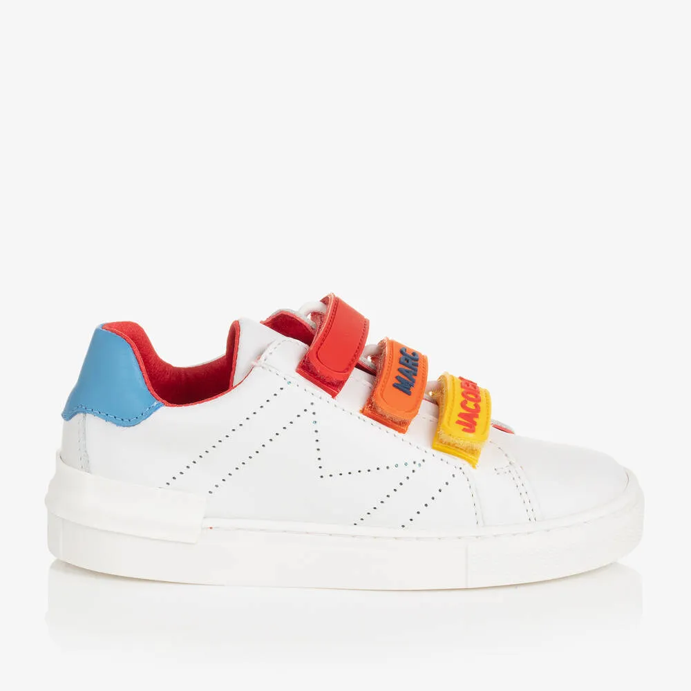 Teen White Leather Multicolour Trainers