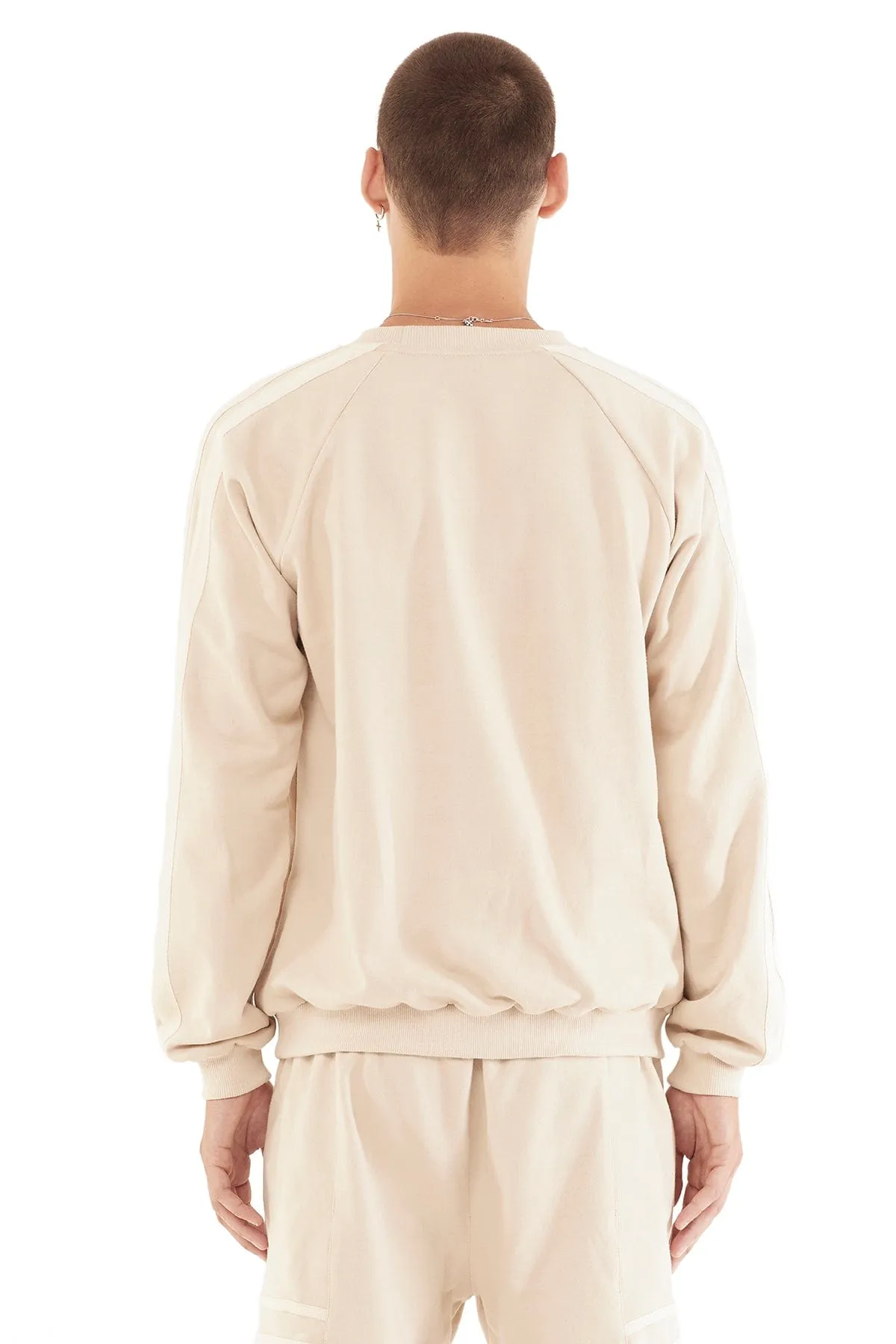 TERRY PULLOVER WITH STRIPES IN FOG