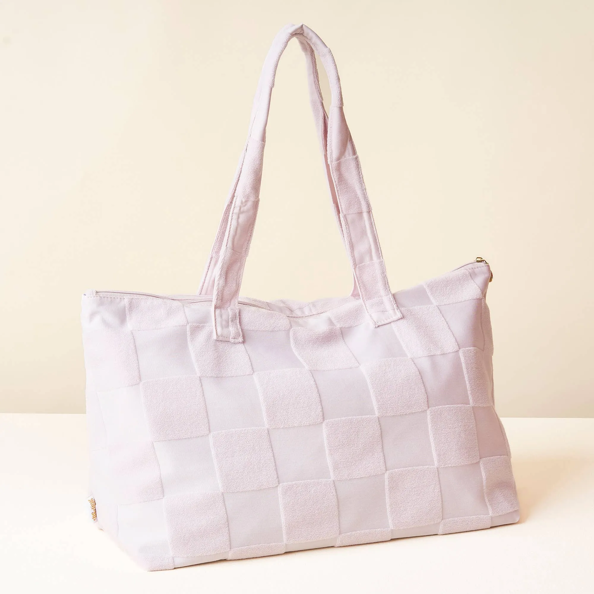 Terry Tote- Purple Check