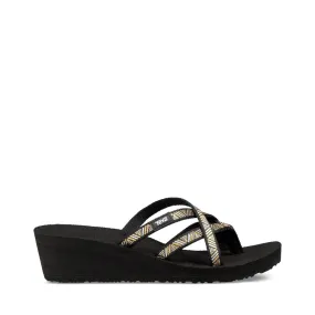 Teva Womens Mush Mandalyn Ola 2 Wedge Sandals - Agave Black Metallic