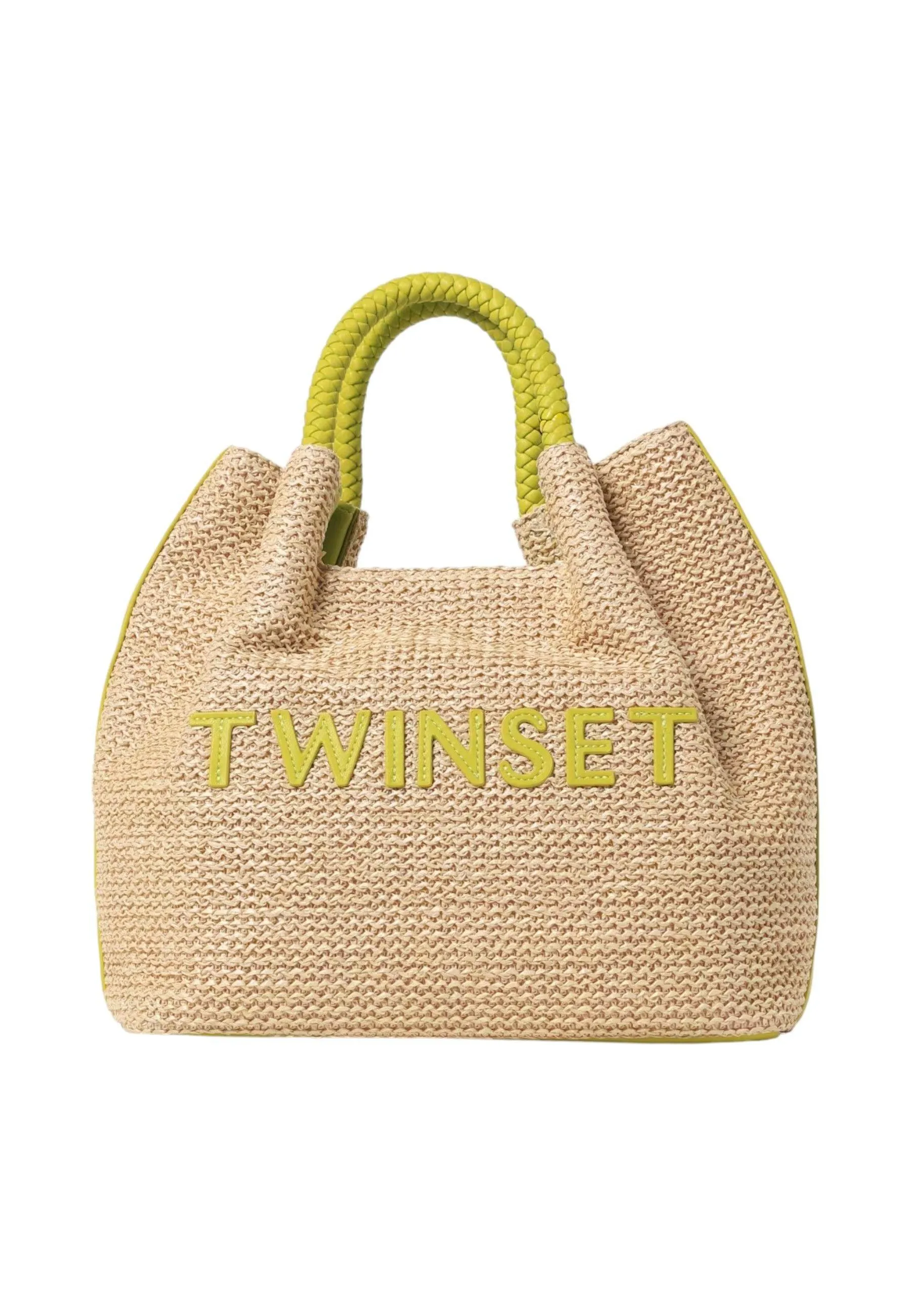 TWINSET Borsa Tote Donna Paglia Green 241TD8281