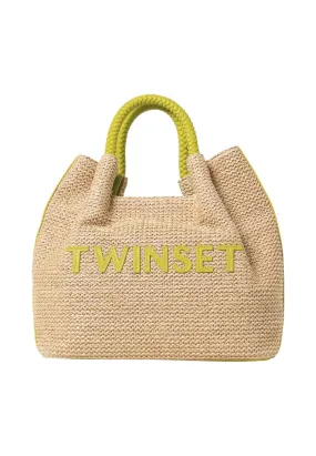 TWINSET Borsa Tote Donna Paglia Green 241TD8281