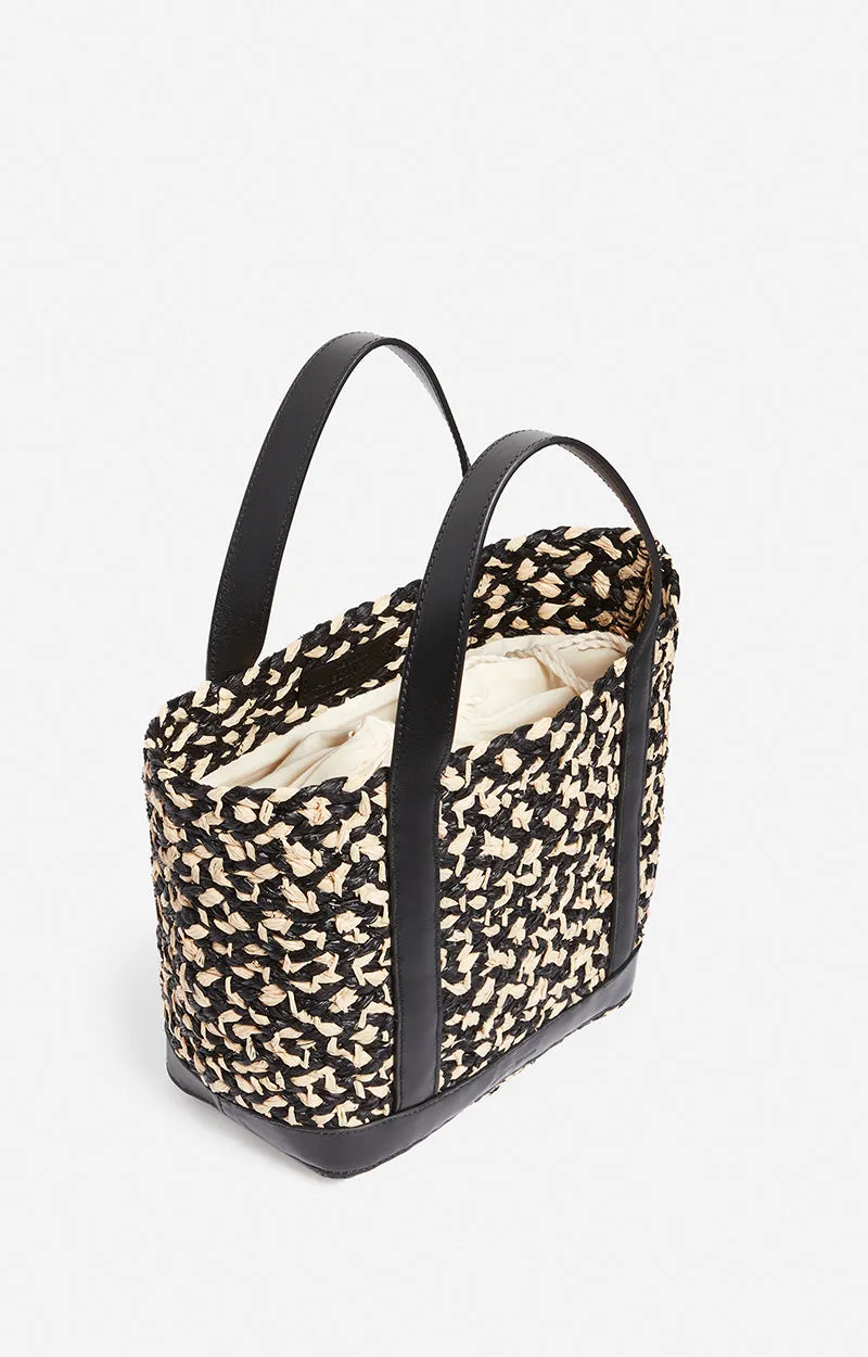  Vanessa Bruno      Raffia S Cabas Tote - Sand/Black 