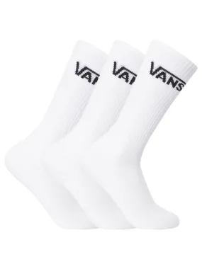 Vans 3 Pack Crew Socks - White