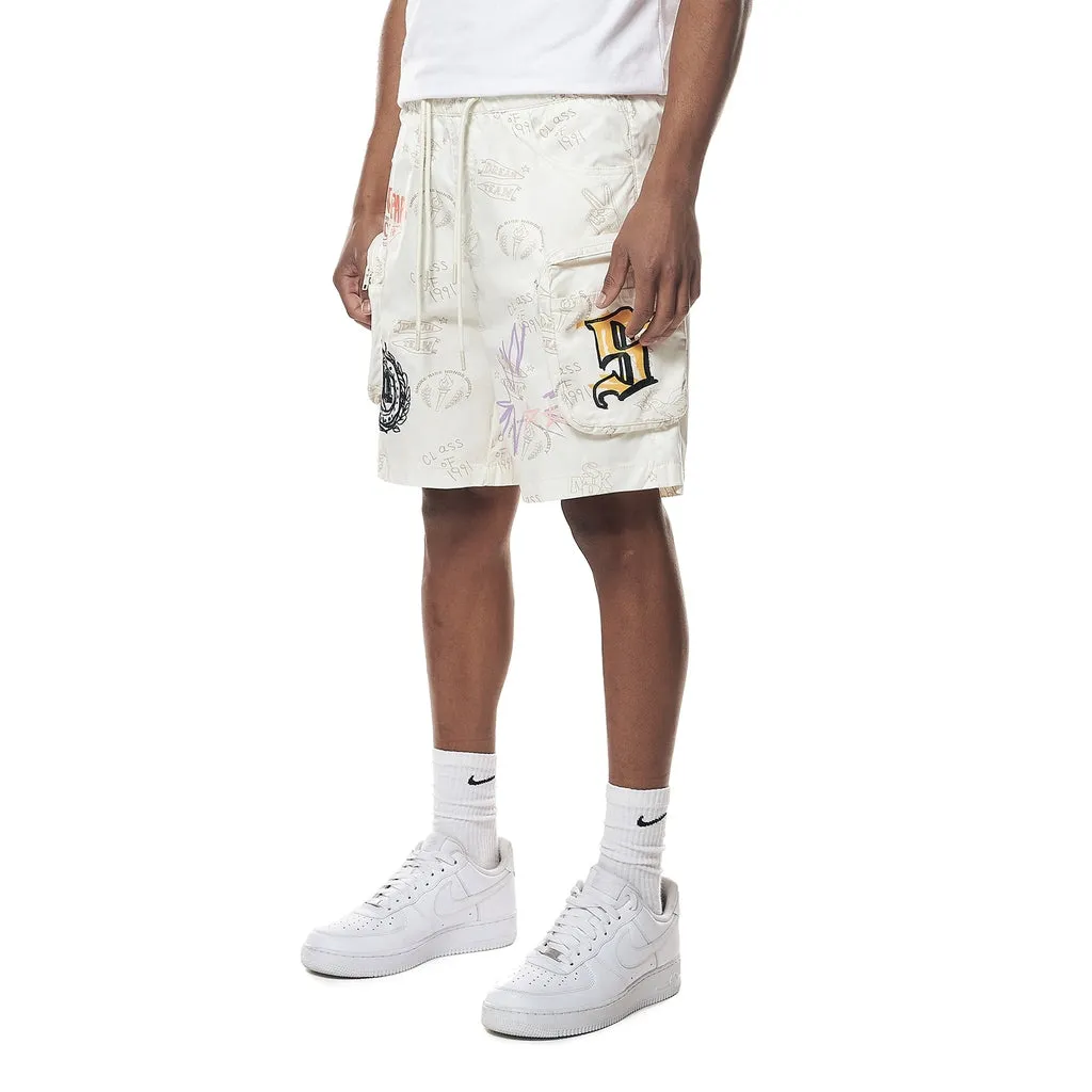 Varsity Lounge Windbreaker Shorts - Chalk