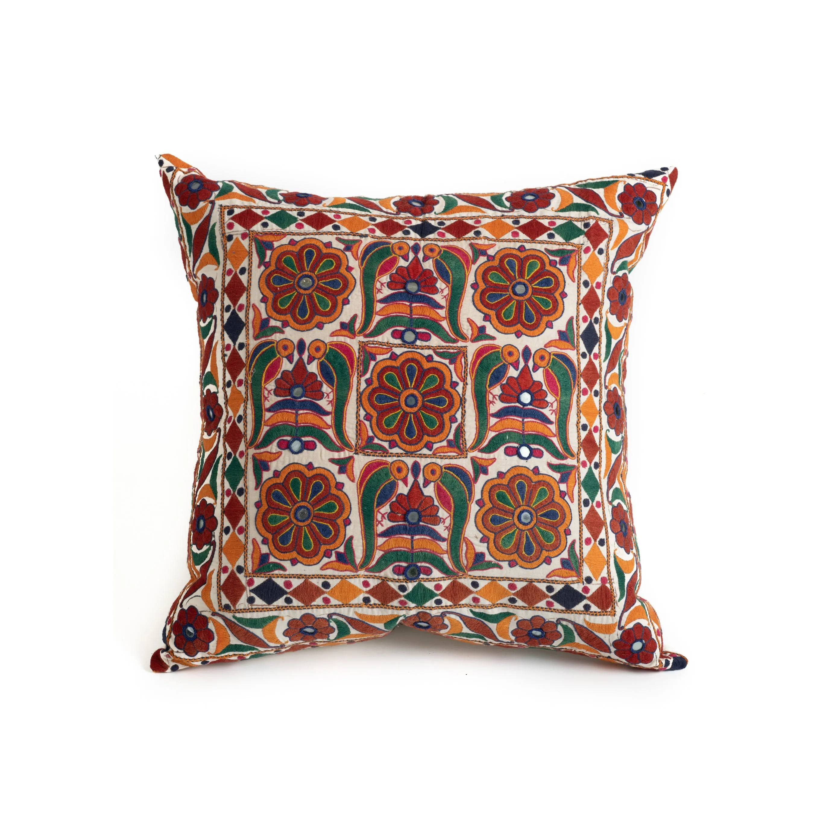 Vintage Rabari Embroidered Pillow